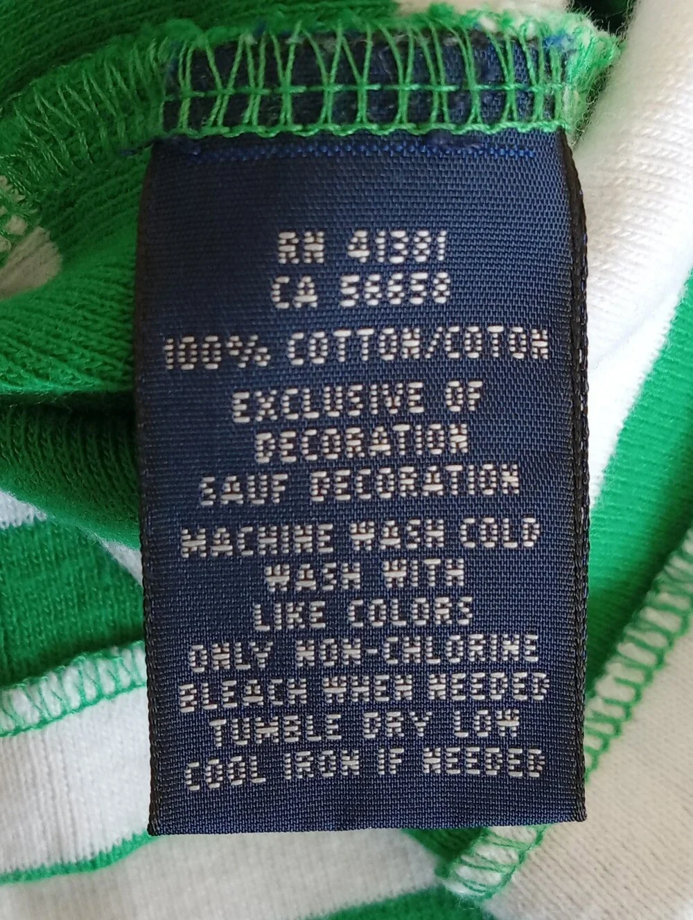 Ralph Lauren Green and White Striped Shirt Girls XL